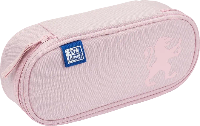 Piórnik kosmetyczka etui usztywniany z klapką różowy SCHOOL OXFORD