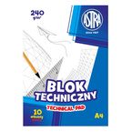 Blok techniczny biały A4 10 kartek 240g/m2 ASTRA