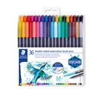 Mazaki pisaki dwustronne pędzelkowe akwarelowe brush pen 36szt STAEDTLER