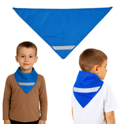Chusta odblaskowa bandana z pasem odblaskowym dzieci 45x45x66cm niebieska