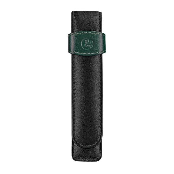 Etui na pióro skórzane piórnik czarno-zielone FWI PELIKAN