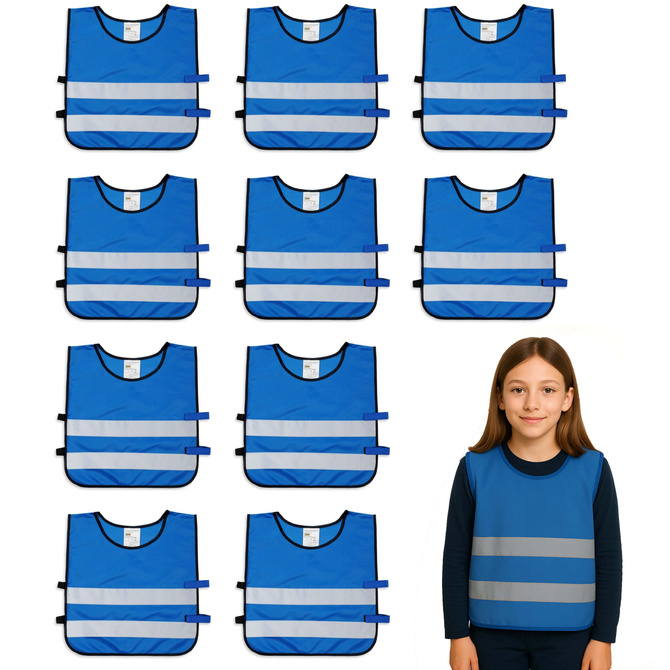 Kamizelka odblaskowa dzieci szkolne 45x50cm 10szt