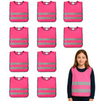 Kamizelka odblaskowa ostrzegawcza róż dla dzieci szkolnych 45x50cm 10szt