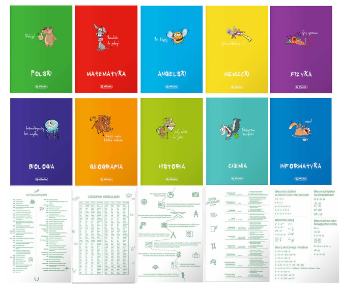 Zestaw zeszyt przedmiotowy klasa 8 10x A5 60k z okładką PP