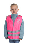 Kamizelka odblaskowa ostrzegawcza róż z kapturem dzieci 80-130cm 3-6l 10szt