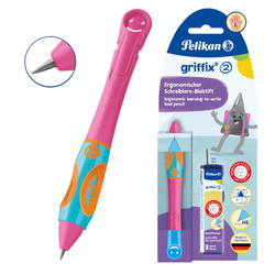 Ołówek Griffix 2 do nauki pisania Leworęczny +3 wkłady Lovely Pink PELIKAN