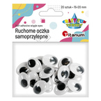 Oczy ruchome 15x20mm samoprzylepne 20szt,CRAFT-FUN