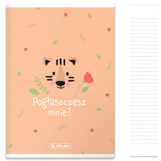 Zeszyt A5 32 kartki podwójna linia kolorowa 3linie 70g Cute Pastel HERLITZ