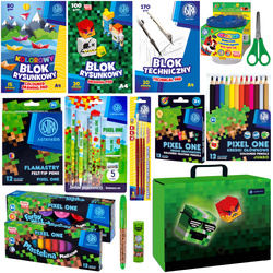 Wyprawka szkolna duży zestaw do szkoły XXL 21 elementów Minecraft ASTRA