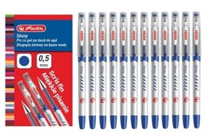 12x długopis żelowy Shiny 0,5mm niebieski HERLITZ