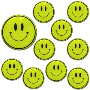 Naklejka nalepka odblaskowa odblask uśmiech buźka emoji 10szt