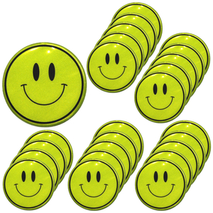 Naklejka nalepka odblaskowa odblask uśmiech buźka emoji 25szt