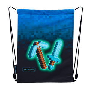 Worek plecak Minecraft na buty obuwie kapcie Blue Pixel 33x40cm ASTRABAG