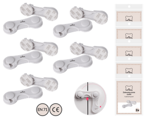 Zabezpieczenie blokada szafek szafy mebli zatrzask klej 3M 10szt SafeTeddy