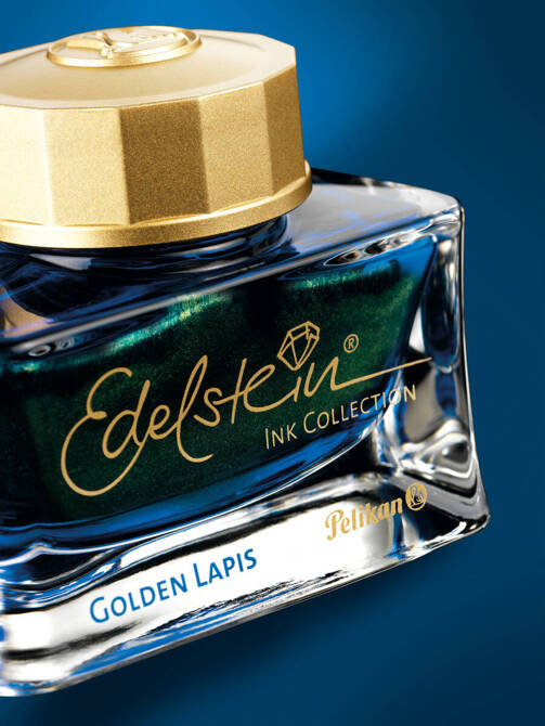 Atrament Edelstein Golden Lapis do pióra wiecznego z brokatem 50ml PELIKAN