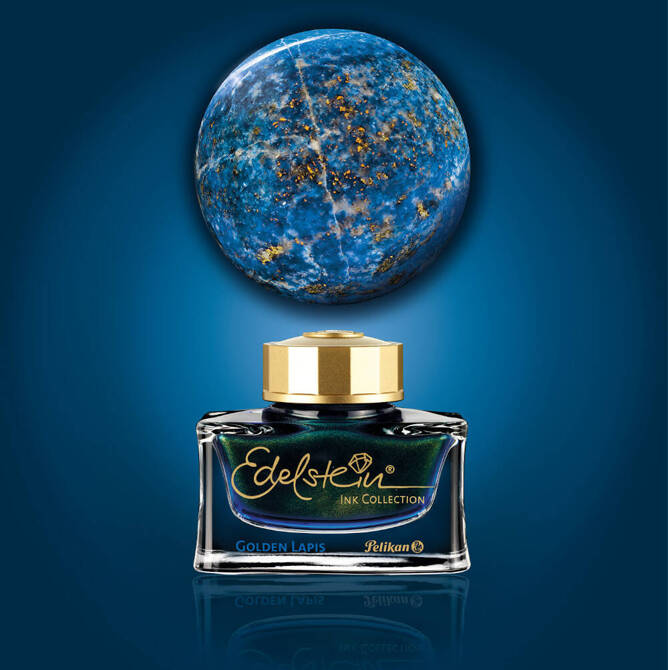 Atrament Edelstein Golden Lapis do pióra wiecznego z brokatem 50ml PELIKAN