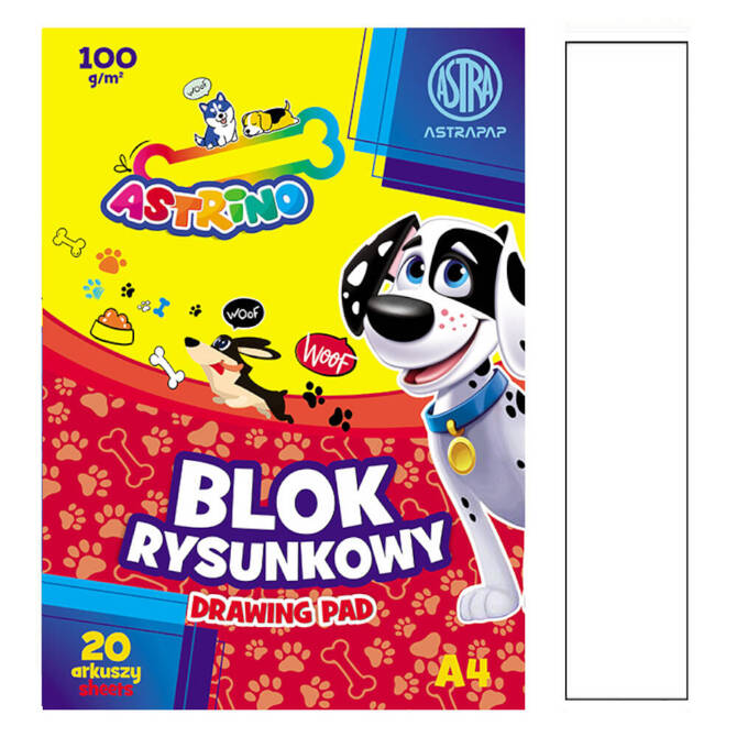 Blok rysunkowy A4 20 kartek Astrino 100g/m2 ASTRA