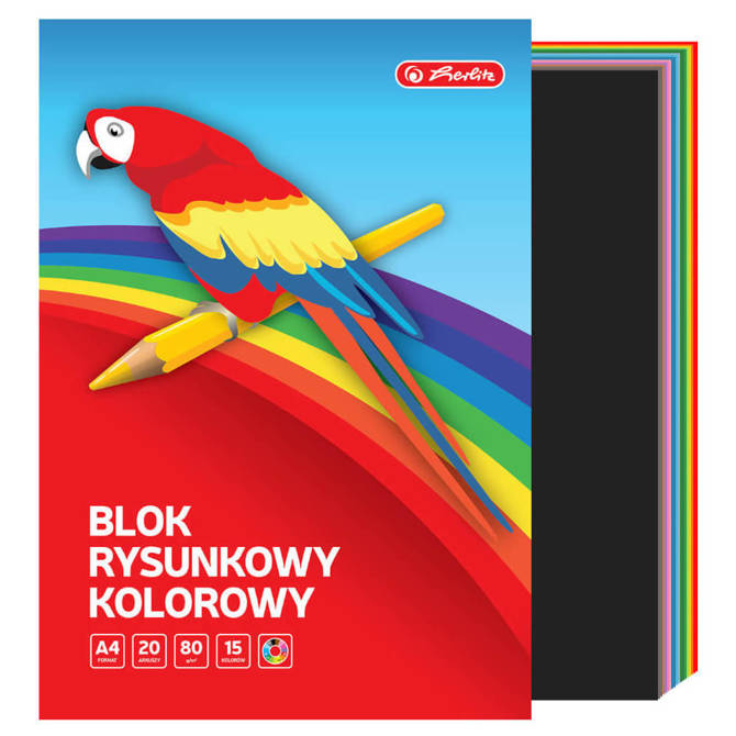 Blok rysunkowy kolorowy A4 20k 80g/m2 HERLITZ