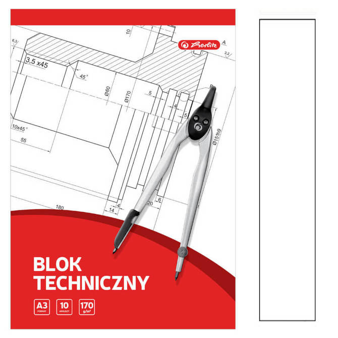 Blok techniczny A3 biały 10 kartek 170g/m2 HERLITZ