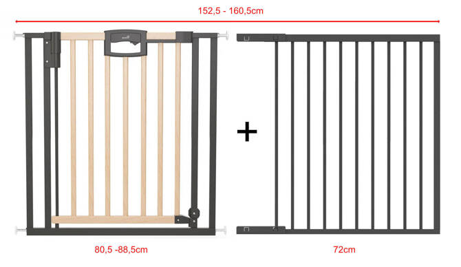 Bramka barierka rozporowa zabezpieczająca 152,5-160,5cm drzwi GEUTHER