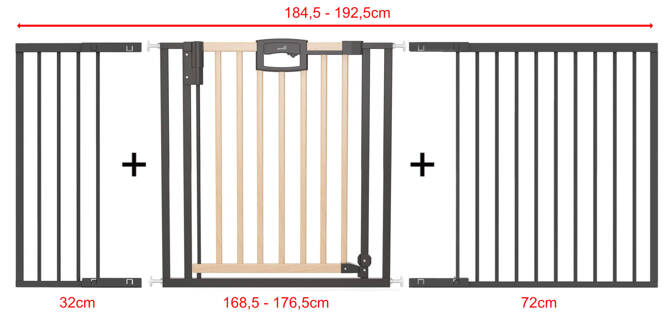 Bramka barierka rozporowa zabezpieczająca 184,5-192,5cm drzwi GEUTHER