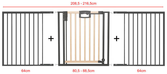 Bramka barierka rozporowa zabezpieczająca 208,5-216,5cm drzwi GEUTHER