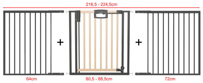 Bramka barierka rozporowa zabezpieczająca 216,5-224,5cm drzwi GEUTHER