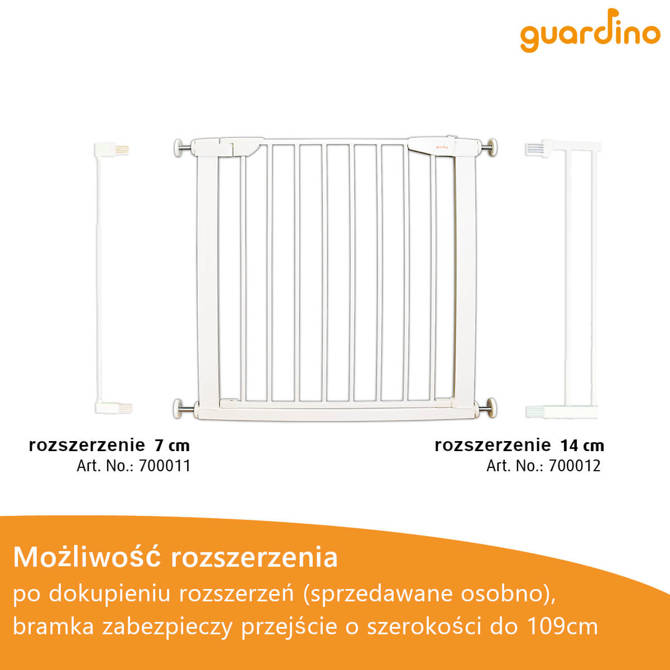 Bramka zabezpieczająca ochronna rozporowa Guardino 89-95cm wys.75cm REER