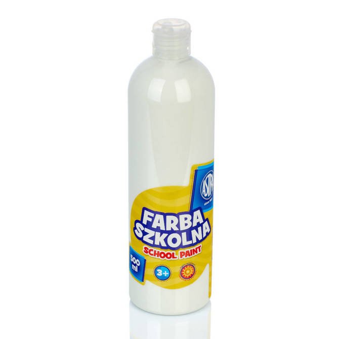 Farba plakatowa w butelce 500ml biała ASTRA