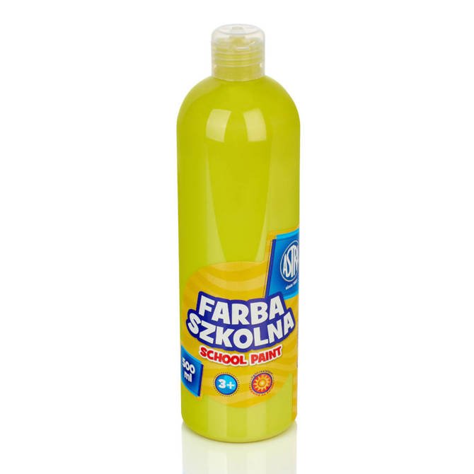 Farba plakatowa w butelce 500ml cytrynowa ASTRA