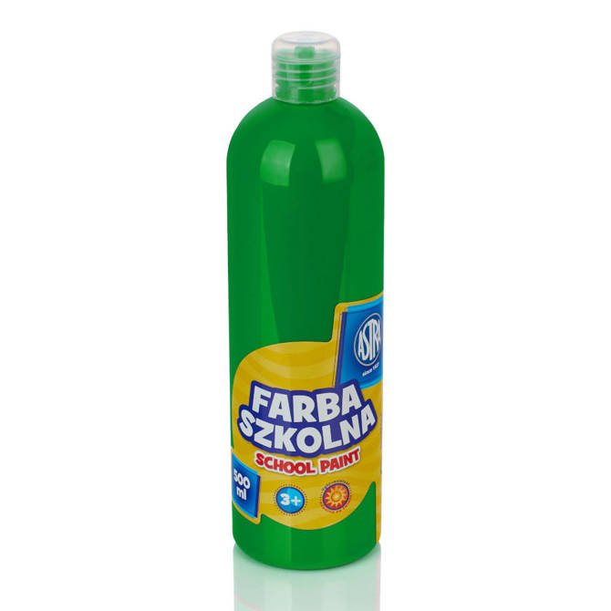 Farba plakatowa w butelce 500ml jasnozielona ASTRA