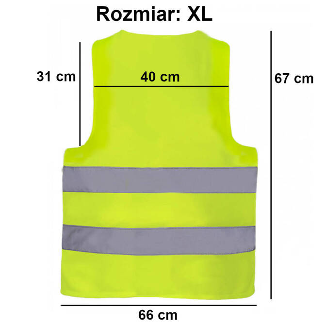 Kamizelka odblaskowa ostrzegawcza dorosłych rozm XL VEST2 BHP CE EN20471 