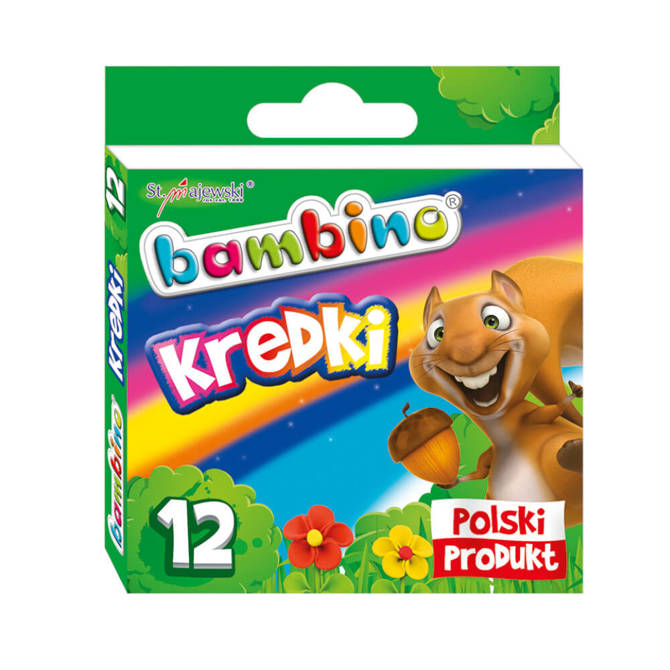 Kredki świecowe glinka kaolinowa 12szt BAMBINO