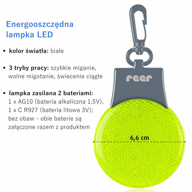 Lampka LED breloczek odblaskowy Light&Go REER