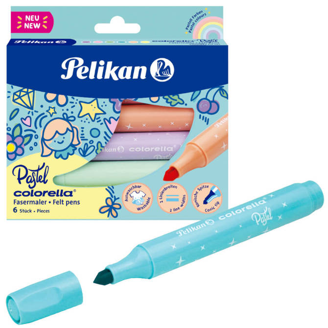 Mazaki flamastry Colorella Pastel 411 6szt PELIKAN