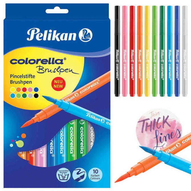 Mazaki flamastry pędzelkowe 10sz Colorella PELIKAN