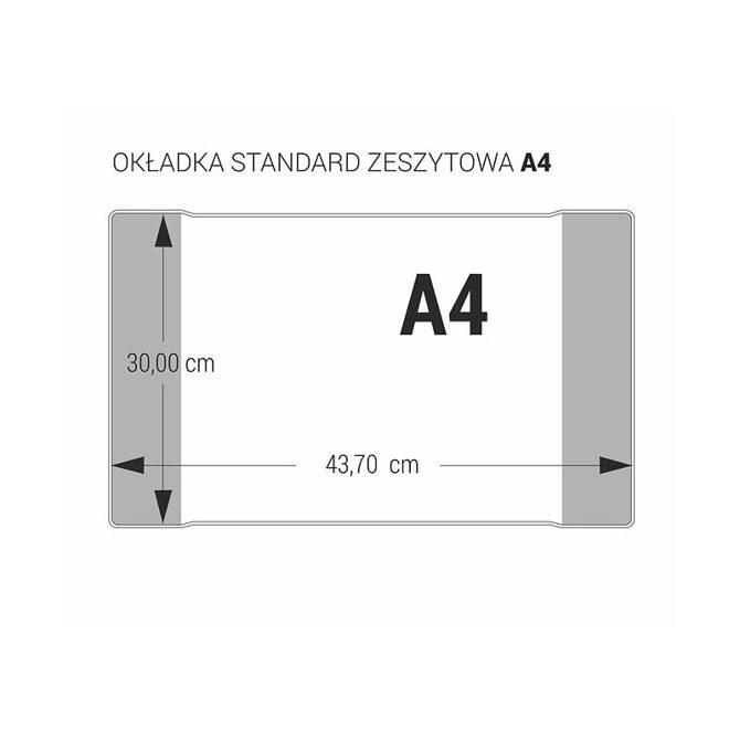 Okładka A4 na zeszyt książkę przezroczysta 25szt +zeszyt A4 60k kratka 1szt