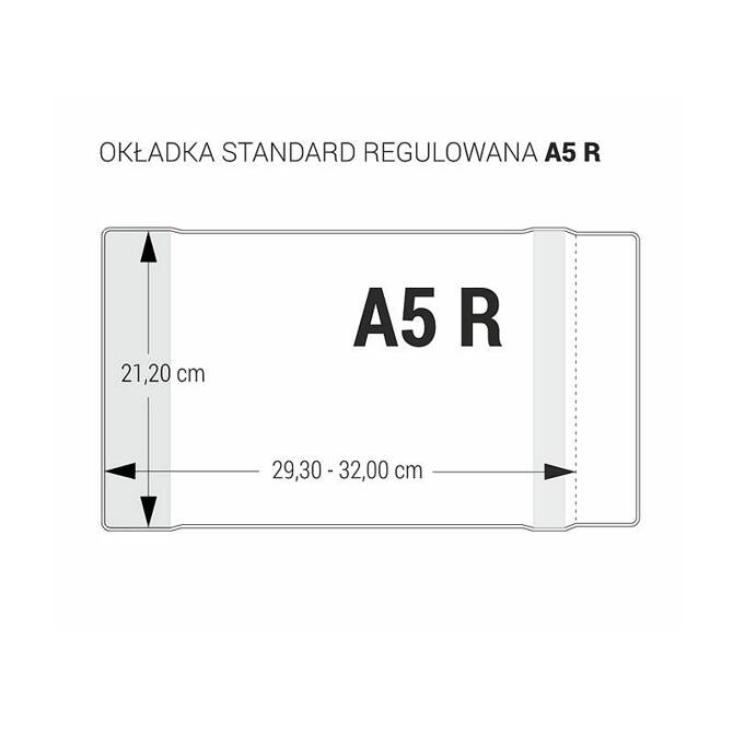 Okładka A5R regulowana 21,4cm x 29,3-32cm na zeszyt zeszytowa krystaliczna