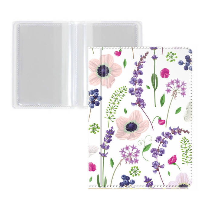 Okładka etui na dokumenty i karty mini 7,5x10cm garden kwiaty BIURFOL