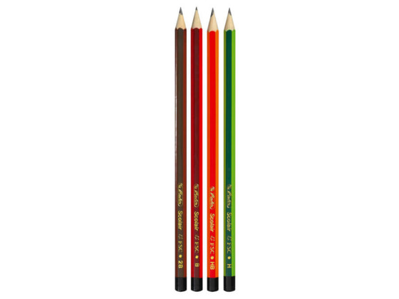 Ołówek H HB B 2B drewniany szkolny Scolair zestaw 4szt HERLITZ
