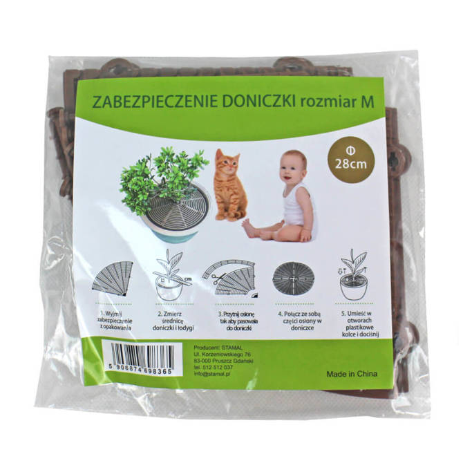 Osłona zabezpieczenie doniczki regulowana 10-28cm