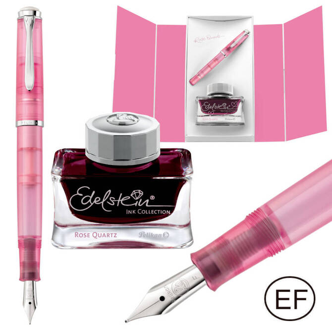 Pióro wieczne M205 EF + atrament Edelstein Rose Quartz na prezent PELIKAN