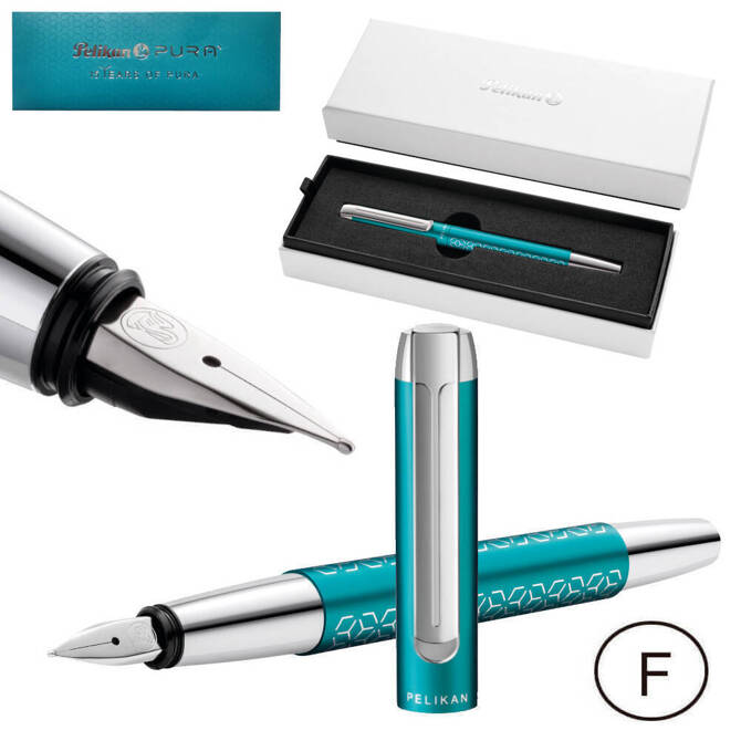 Pióro wieczne PURA P40 F Turquoise aluminiowe na prezent PELIKAN