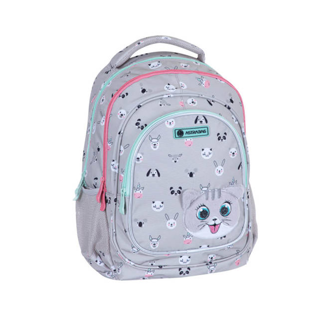 Plecak szkolny Kitty The Cute pluszowy kotek AB330 3 komorowy 20l ASTRABAG