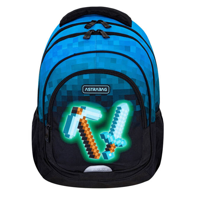 Plecak szkolny Minecraft Blue Pixel AB330 3 komorowy 20l ASTRABAG