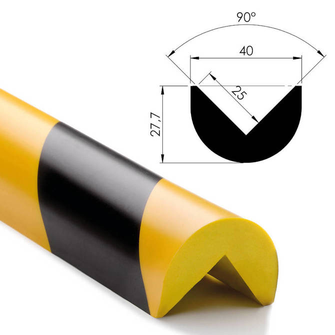 Profil ochronny ostrzegawczy krawędzi typ A C 40x28mm 1m NOMA® PROTECT