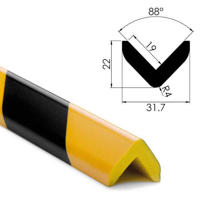 Profil ochronny ostrzegawczy krawędzi typ E L 32x22mm 12m NOMA® PROTECT