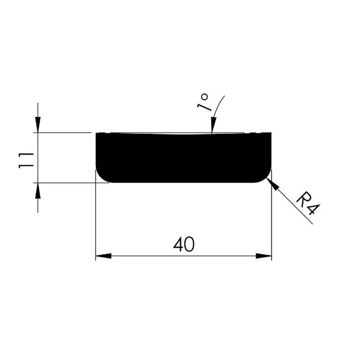 Profil ochronny ostrzegawczy krawędzi typ F P 40x11mm 12m NOMA® PROTECT