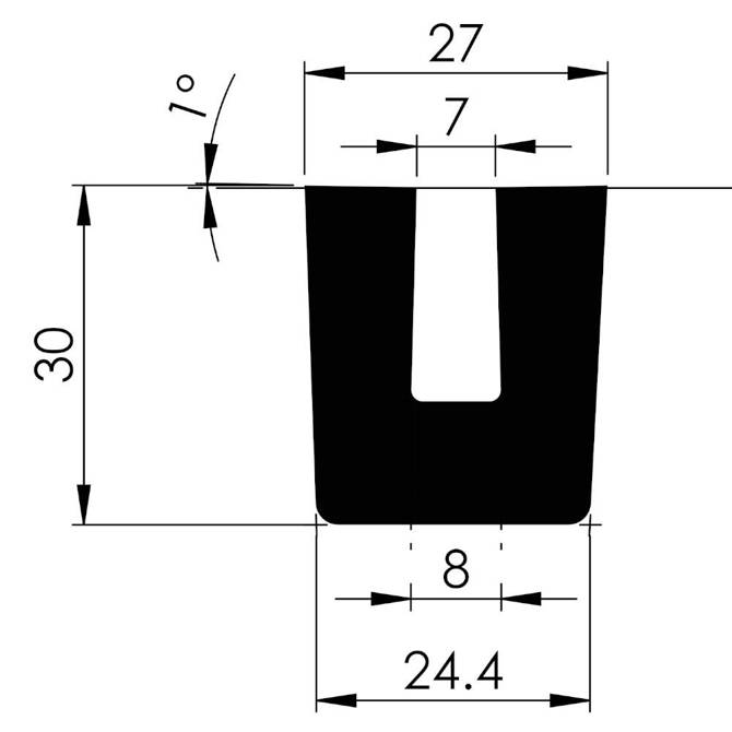 Profil ochronny ostrzegawczy krawędzi typ G U 27x30mm 1m NOMA® PROTECT