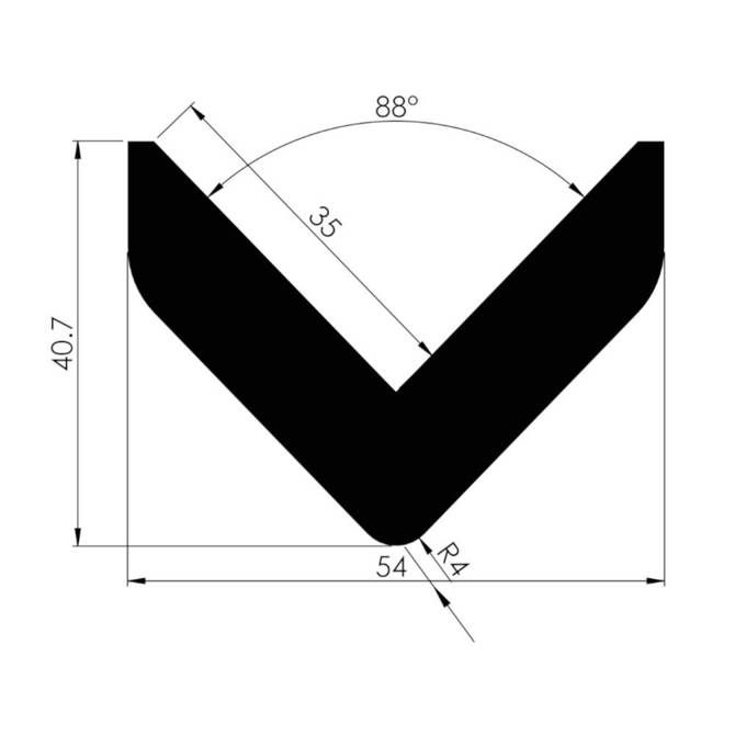 Profil ochronny ostrzegawczy krawędzi typ H L 54x41mm 6m NOMA® PROTECT